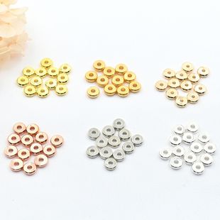 Factory Direct beaded bag gold 18/14k real gold color-preserving spacer pearlescent flat wheel piece wholesale accessories