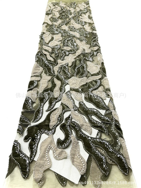 Fabricante directo de terciopelo tubo de perlas tela sexy estilo europeo y americano cena de moda ropa de tela comercio exterior transfronterizo