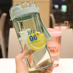 韓国クリエイティブカップルプラスチックカップ屋外ハンディカップ学生和風シンプルなシェイクカップ漏れ防止飲料カップ