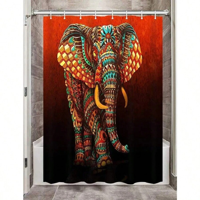 Cross-Border Mandala Hippie Wild Elephant Digital Print Bathroom Shower Curtain Waterproof and Mildew-Proof Partition Curtain Cross-Border Mandala Hippie Wild Elephant Digital Print Bathroom Shower Curtain Waterproof and Mildew-Proof Partition Curtain