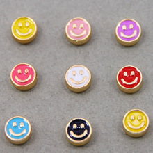 1个 韩版diy饰品配件 滴油合金小挂件 手链项链头饰 滴油可爱笑脸