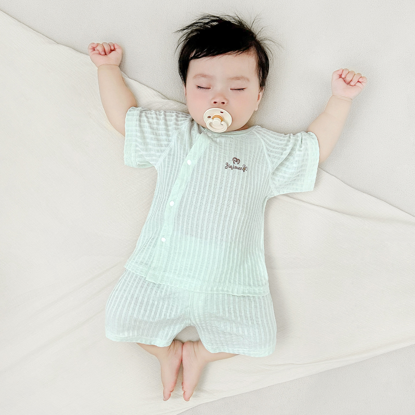 Niños y niñas, pijamas de algodón delgados de manga corta, ropa de verano para niños, ropa de verano para bebés