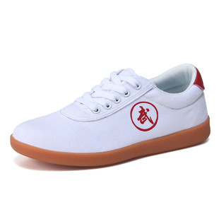 Wholesale Tendon-Soled Tai Chi Canvas Shoes for Men and Women, Same Style as Martial Arts Practice, Summer Sports Style Red Cotton Tai Chi Shoes