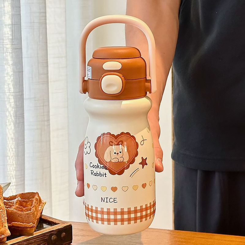 保温杯女士高颜值2025新款吸管水杯学生外出便携保冷杯大容量水壶|undefined