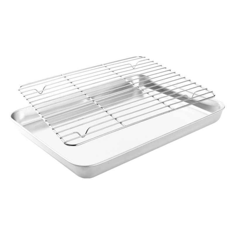 304 из нержавеющей стали квадратный лоток сетка проволочный лоток печь Жарка Универсальный барбекю масляный фильтр сливной лоток барбекю лоток для барбекю