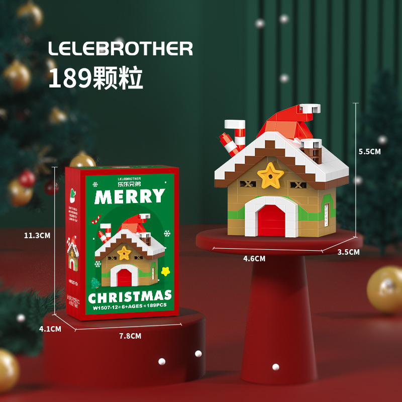Regalos de Navidad Bloques de construcción Pequeñas partículas Juguetes para niños Papá Noel Muñeco de nieve Árbol de Navidad Puzzle tren