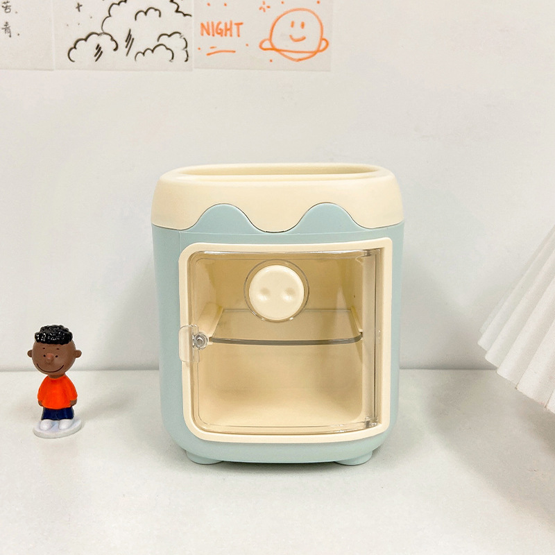 学生や子供向けの卸売かわいい豚の形の収納ボックス、創造的な高価値プラスチックギフト文具デスクトップペンホルダー|undefined