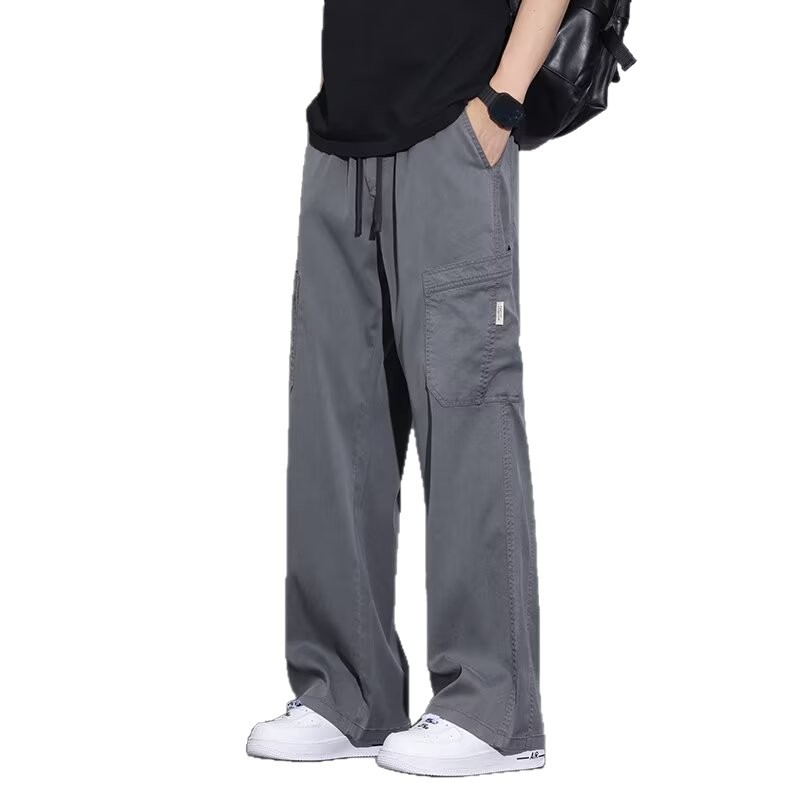 Pantalones casuales de hombre verano transfronterizo delgados pantalones de piernas largas 2025 nuevos pantalones rectos sueltos resistentes al desgaste
