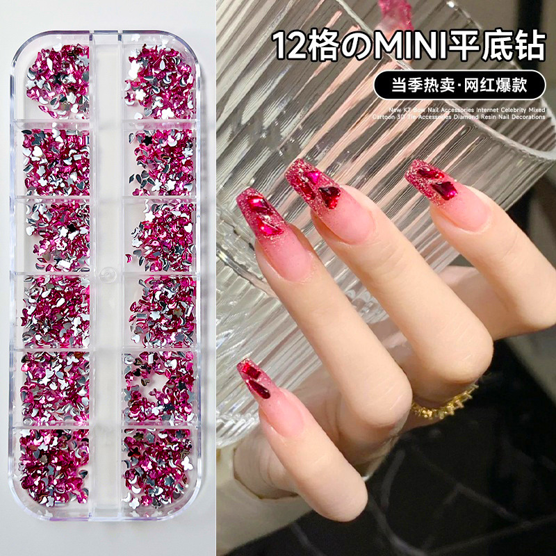 12 그리드 레진 특수형 다이아몬드 [로즈 레드]