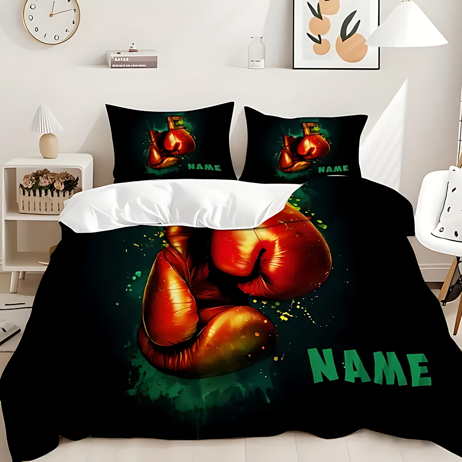TEMU / JIT Boxeo temático impresión digital 3D colcha