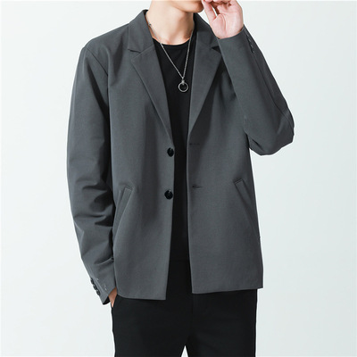 Harbor Wind Suit man black Korean Edition suit coat Retro Easy handsome Jacket Schoolboy leisure time man 's suit