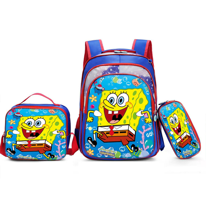 Nuevo Kpop América del Sur 16 pulgadas tres piezas juego de tirón para niños 3D brujas caza mochila de hombro para estudiantes doble espalda