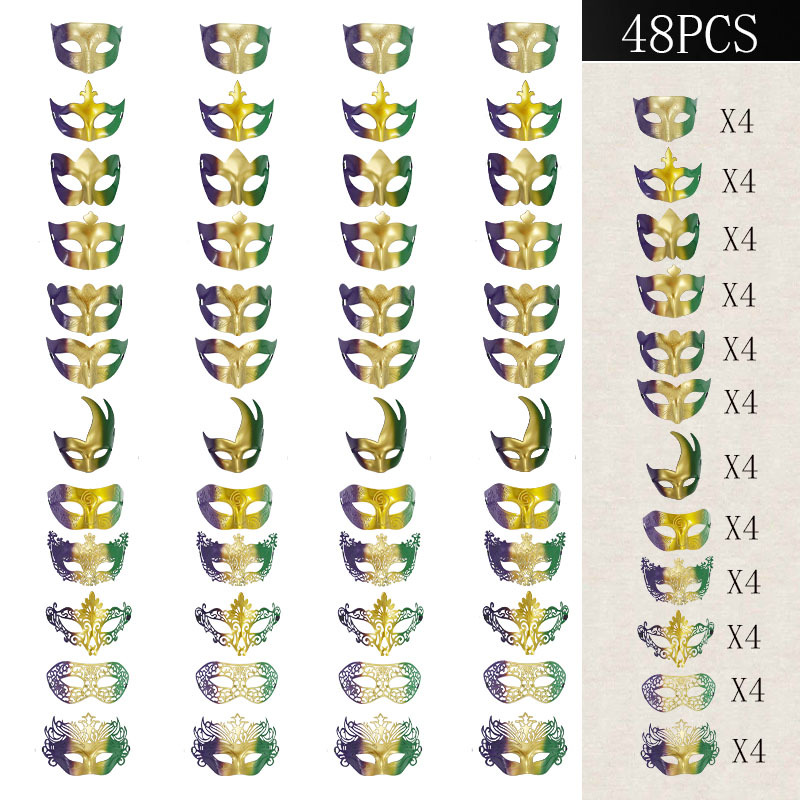 Carnaval ventas en caliente nuevo tricolor retro máscara de mitad de cara carnaval party disfraz prop máscara de escenario