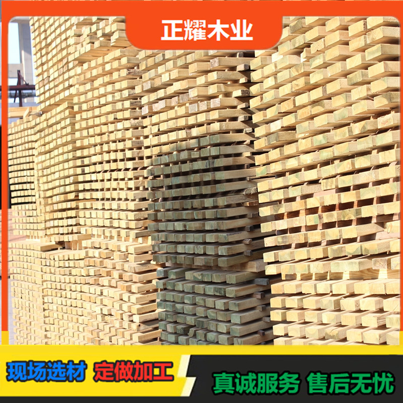 Anticorrosive Carbonized Wood Board Door Head Wooden Gusset Decoration Ceiling Keel Hanging Tile Outdoor Fence Cylindrical Handrail