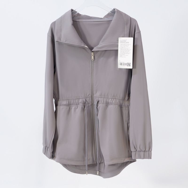 新款休闲运动风衣外套女秋冬Cinch-waist健身长袖瑜伽服上衣夹克|undefined