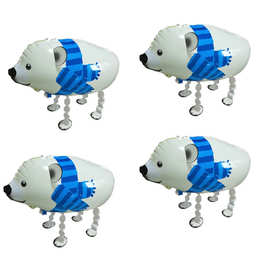 北极熊走路气球 走路动物铝膜气球 儿童玩具宠物气球批发北极熊