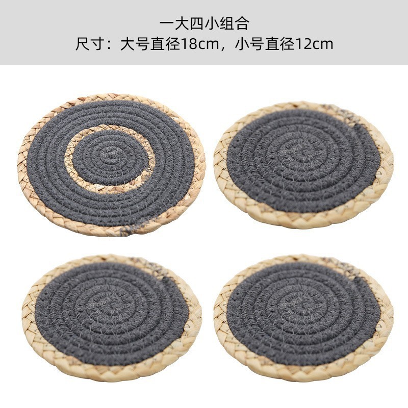 Juego terminado de 4 posavasos-gris oscuro