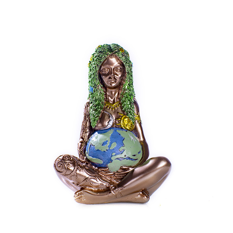 Cross-Border Hot Selling Mother's Day Earth Mother Statue Resin Crafts Gaia Art Goddess Statue Mother of Earth