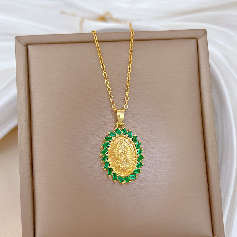 Collana donna a forma di uovo con ritratto e strass_voghion.com