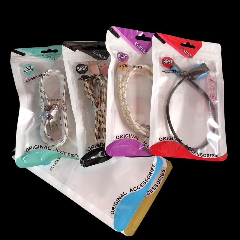 Cable storage bag CABLE high-definition 2m 3m Huawei cable charger head set packaging zipper bag