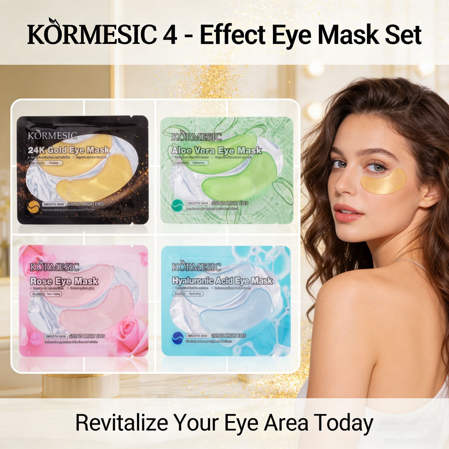 Aliexpress's Best-Selling Product Kormesic Aloe Vera Rose Moisturizing and Hydrating Eye Mask to Reduce Fine Lines
