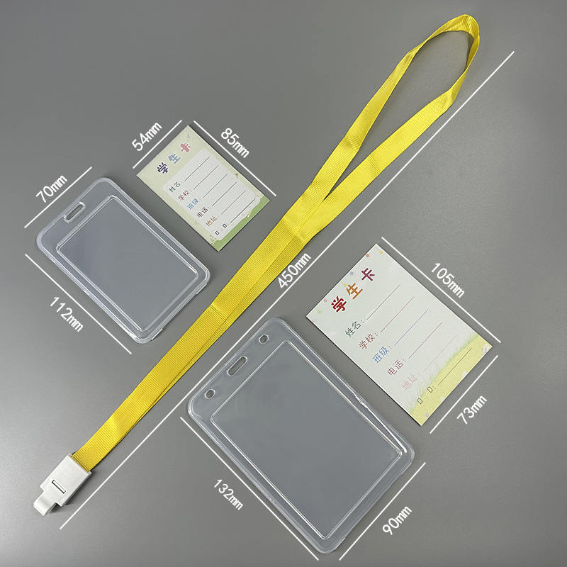 Plástico duro transparente grande de dibujos animados de identificación titular de la tarjeta estudiante de gran capacidad impermeable empleado insignia patrón al por mayor tarjeta