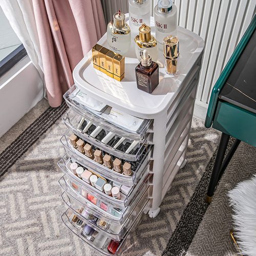 Cosmetic storage cabinet drawer-type multi-layer storage rack floor-standing desktop skin care product storage box under the table organizing cabinet
