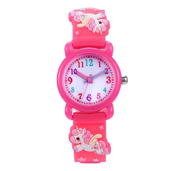 Children's Watch Girls Korean Version Cute Primary School Student Digital Watch Pointer Type Girl Junior High School Unicorn Waterproof Watch