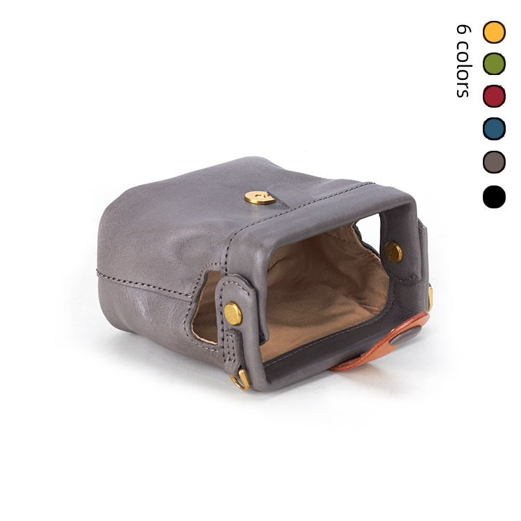 Mini Kiss-Lock Purse Genuine Leather Small Bag Top Grain Cowhide Doctor Bag Vegetable Tanned Leather Minimalist Commuter Crossbody Bag - Thumbnail 3