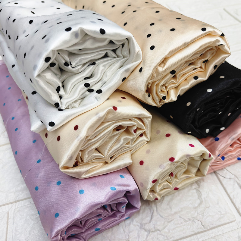 Irregular Polka Dot Satin Fabric Polka Dot Satin Imitation Silk Satin Glossy Fashion Fabric Clothing Lining Headwear