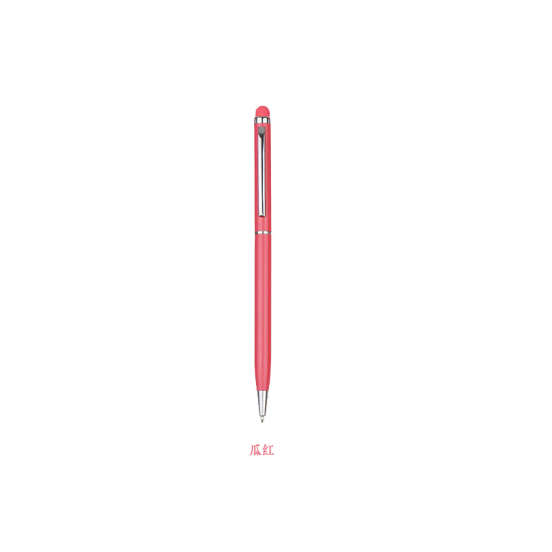 Simple pequeña pluma de metal logotipo personalizado giratorio bolígrafo rotatorio pluma de aceite de publicidad pluma de regalo toque eléctrico cabeza de fusión