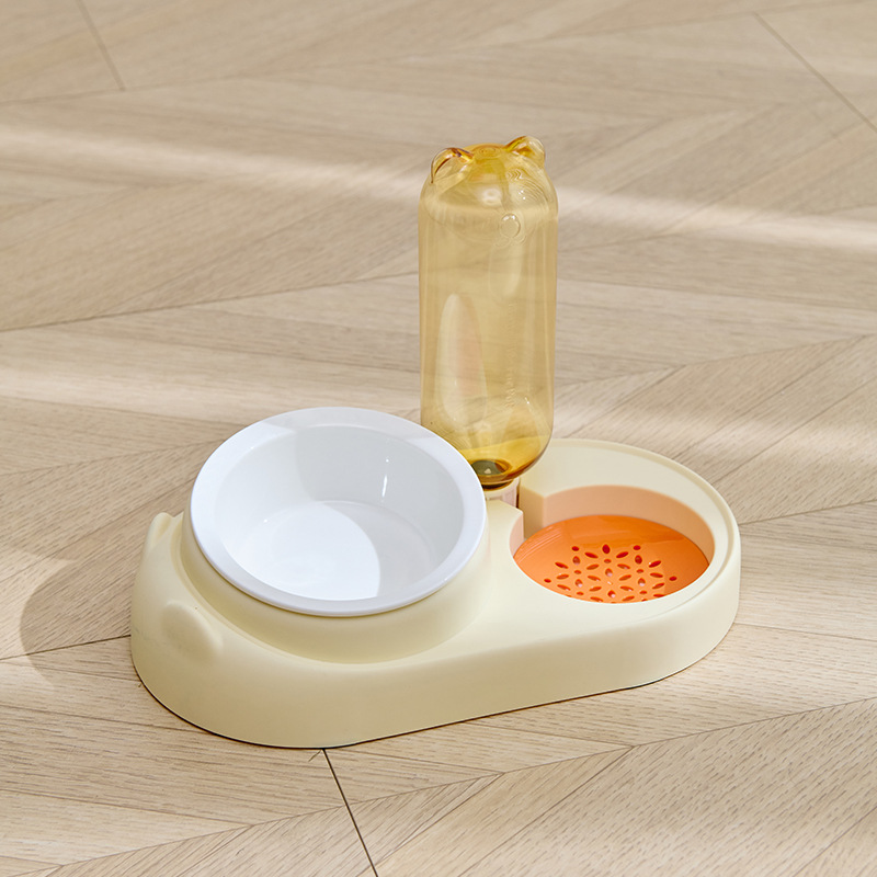 베이지+오렌지, 세라믹 그릇