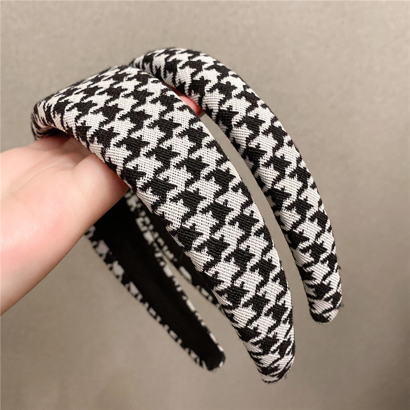 Korean Dongdaemun Same Product Houndstooth Simple Hairband Girly Temperamental Hairpin Ins Internet Celebrity Bow Headband display picture 12