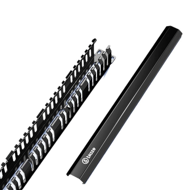 Кабельная стойка Biyaz, 24-скоростная 48-портовая утолщенная металлическая 19-дюймовая кабельная Органайзер инженерного класса, шкаф для стойки 1U