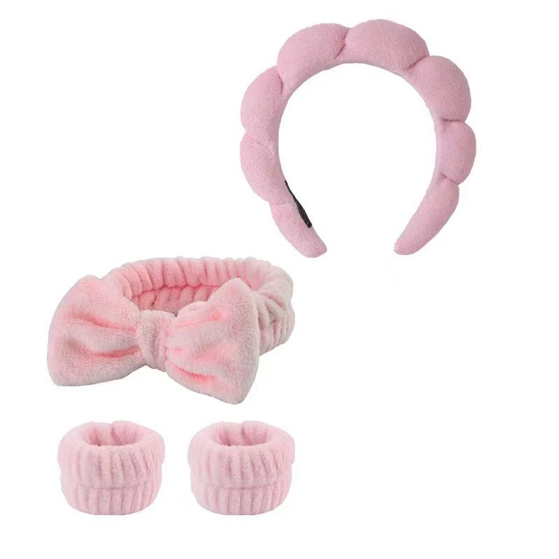 Diadema de nube superior de cráneo alto transfronterizo europeo y americano conjunto de horquillas para el cabello esponja para el lavado de cara femenino diadema desmaquillante desmaquillante accesorios para el cabello al por mayor