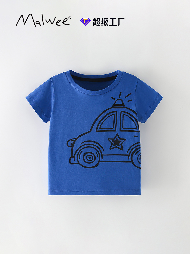 Comercio exterior transfronterizo ropa infantil camiseta malwee niño camiseta de cuello redondo de verano nuevo estilo europeo y americano camiseta de manga corta para niños