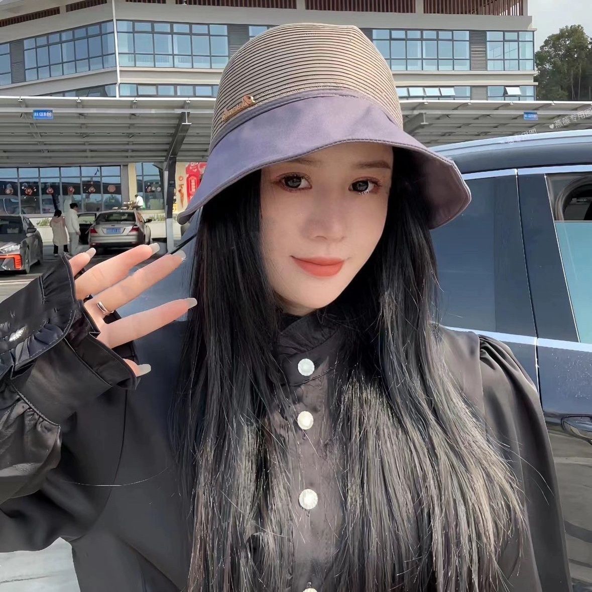 Verano sombrero de sombrero solar sombrero de pescador cúpula sombrero de mujer sombrero de gran brillo para mostrar la cara sombrero pequeño sombrero de protección solar sombrero de paja casual de moda