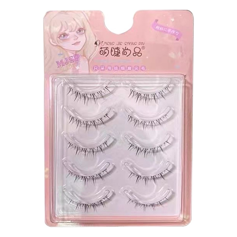 Linda pestaña Shangpin versión de dibujos animados Mao Liu dulce fresco inferior pestaña transparente tallo suave y cómodo segmentado maquillaje desnudo japonés ZX07