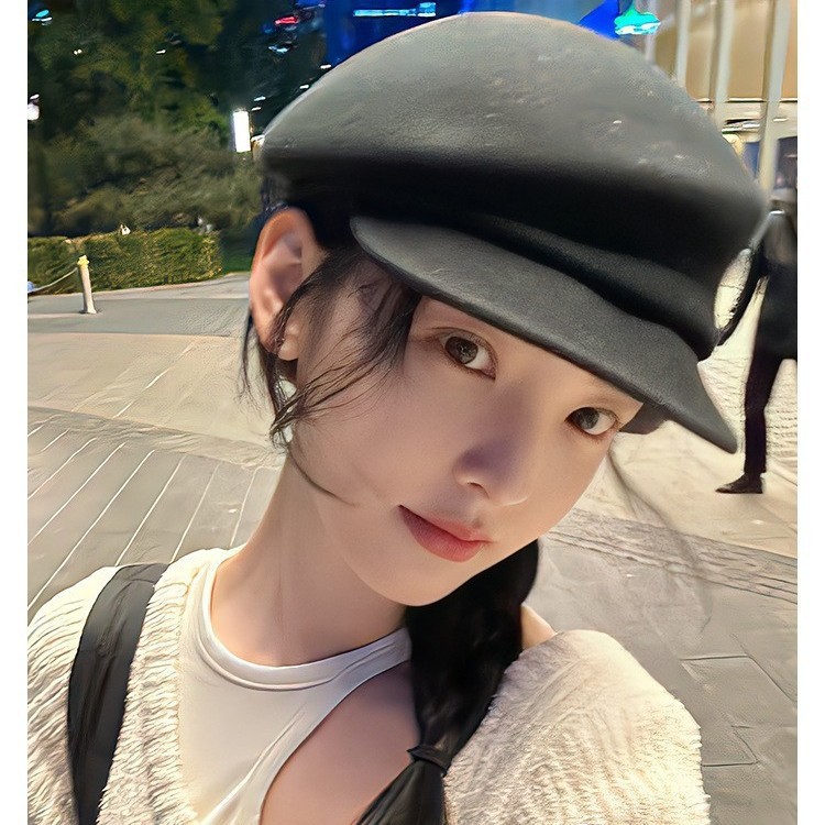 章若楠同款复古高品质羊毛八角帽子女秋冬法式百搭洋气羊毡贝雷帽|undefined
