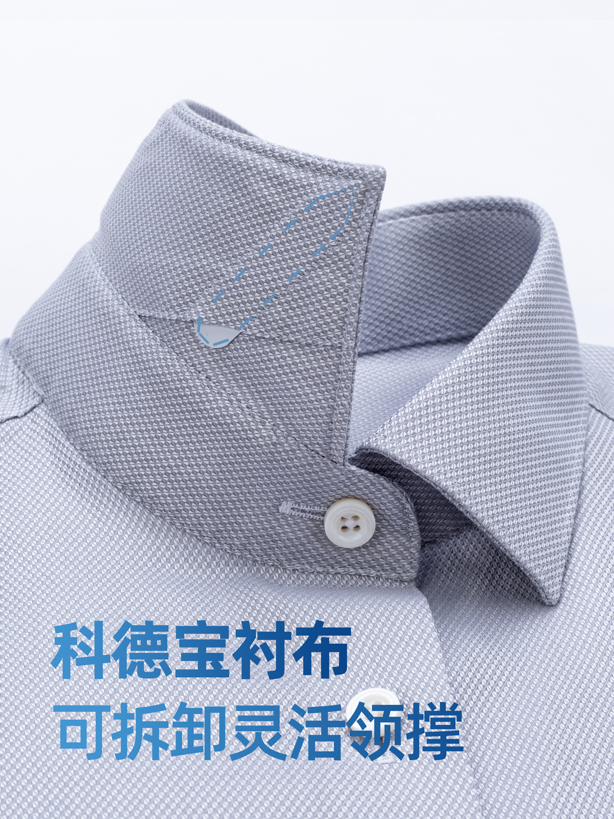 Camisas grises onduladas para hombres de verano de mangas cortas 200DP camisa de regalo de negocios de alta gama para hombres