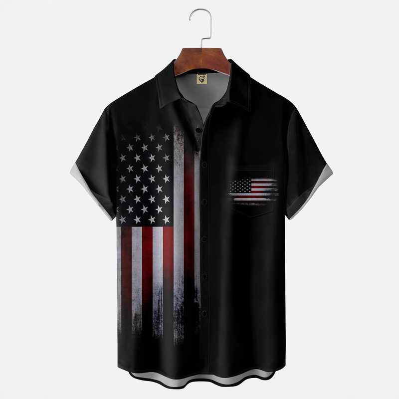 6-25-2024 Creative 3D Digital Printing Moisture Wicking Trendy Loose Short-Sleeved Shirt Men's Top E306