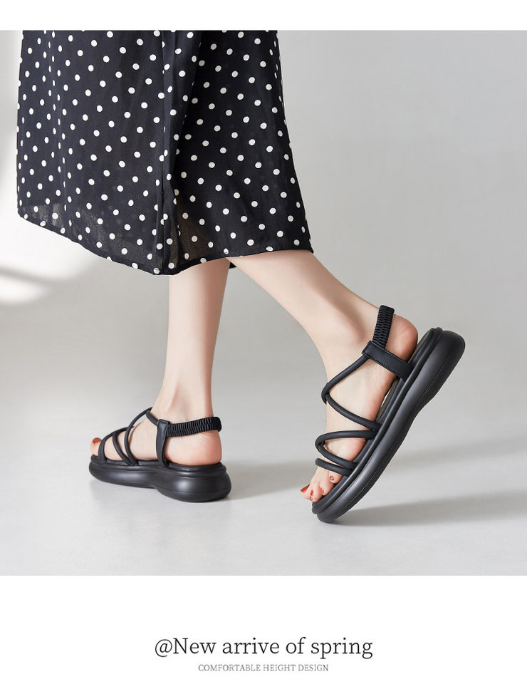 Sandal La Mã đế dày quai chữ V nữ thời trang đi biển — M560 màu be chi tiết 13