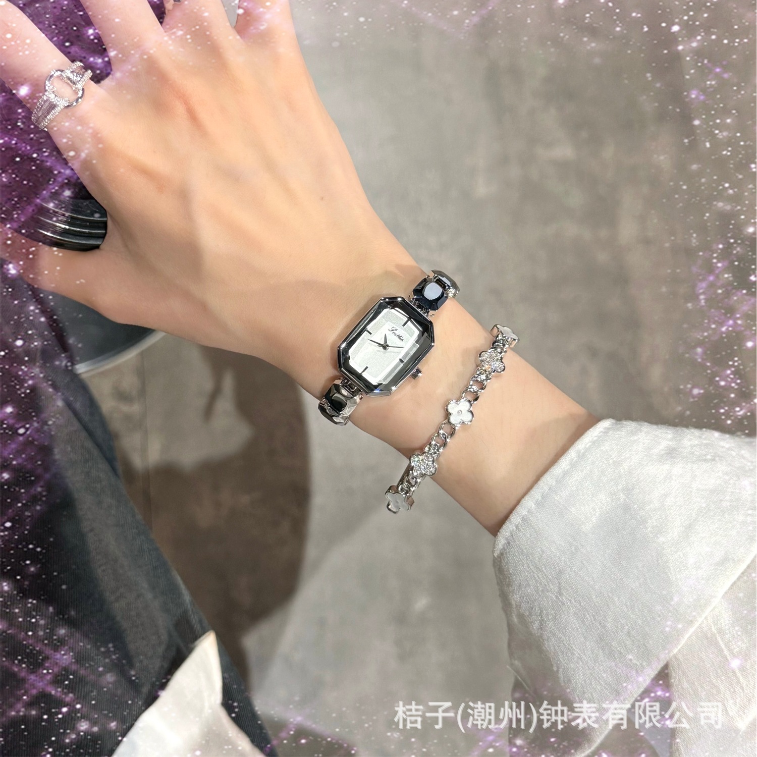 Scottie詩高迪9610h小方糖軽豪華女性サラリーマンビジネスファッション角型石英腕時計