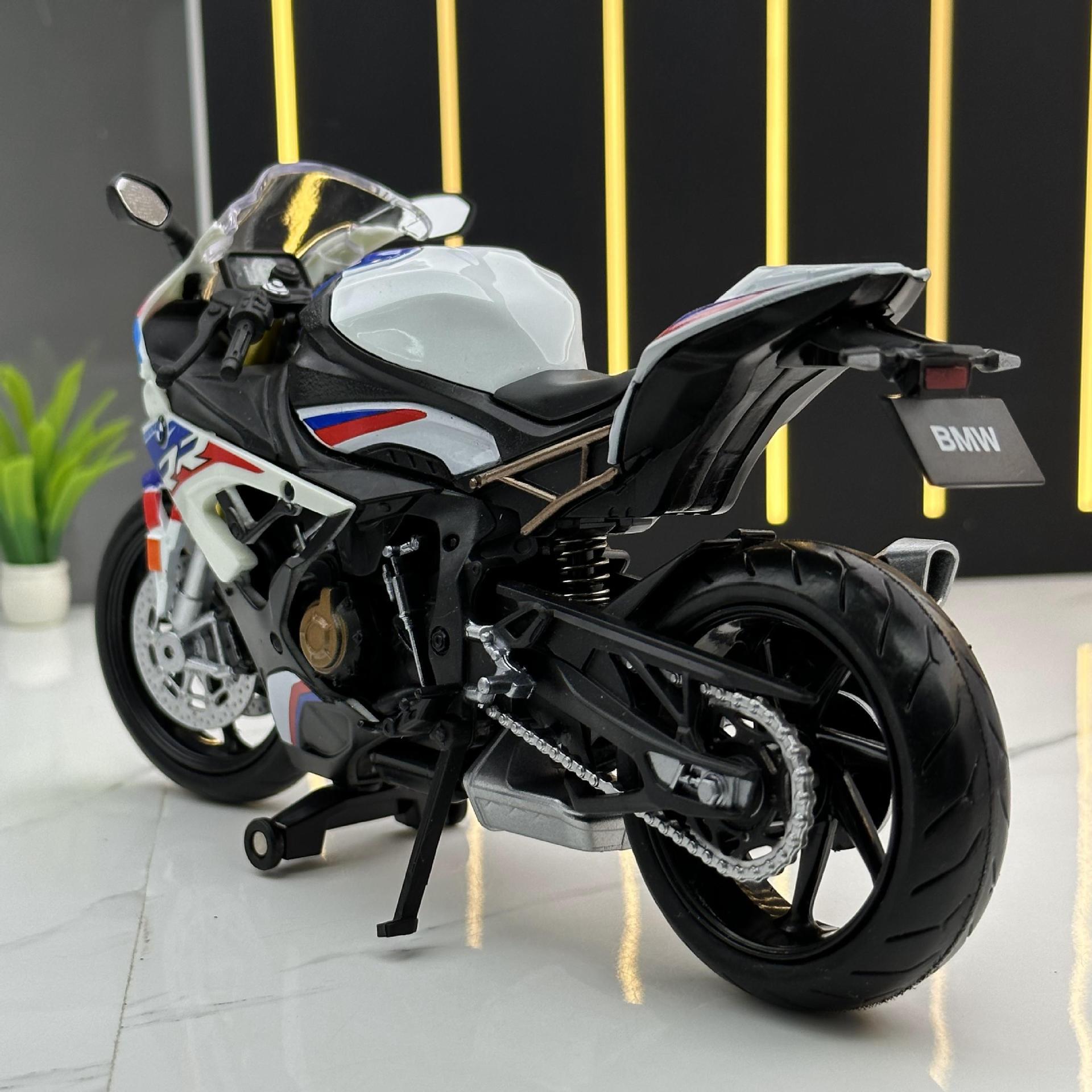 Marke aleación 1:12 BMW Honda S1000RR motocicleta deslizante luz silenciosa modelo de coche juguete adornos