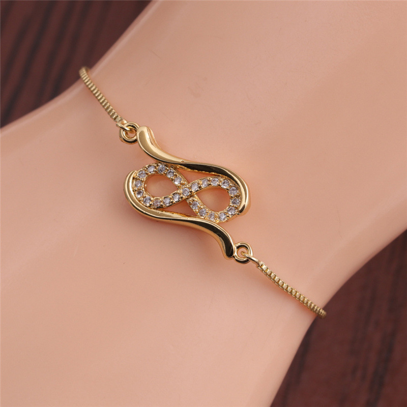 Pulsera Ajustable Infinita De Circonio Blanco De Moda display picture 10