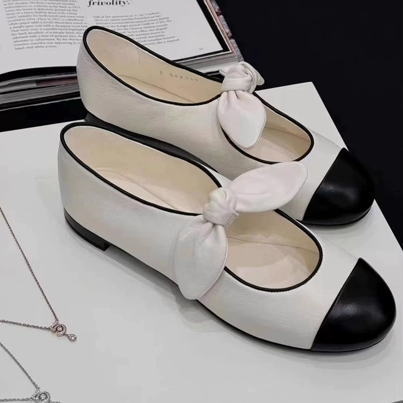 Сделай это ~ Маленькие ароматные банты Мэри Джейн одиночные туфли женские осенние и зимние французские маленькие кожаные туфли балет плоские туфли