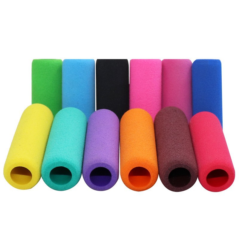 铅笔防滑NBR海绵笔套 手指矫正器平面笔套 螺纹6圈12色手指护套