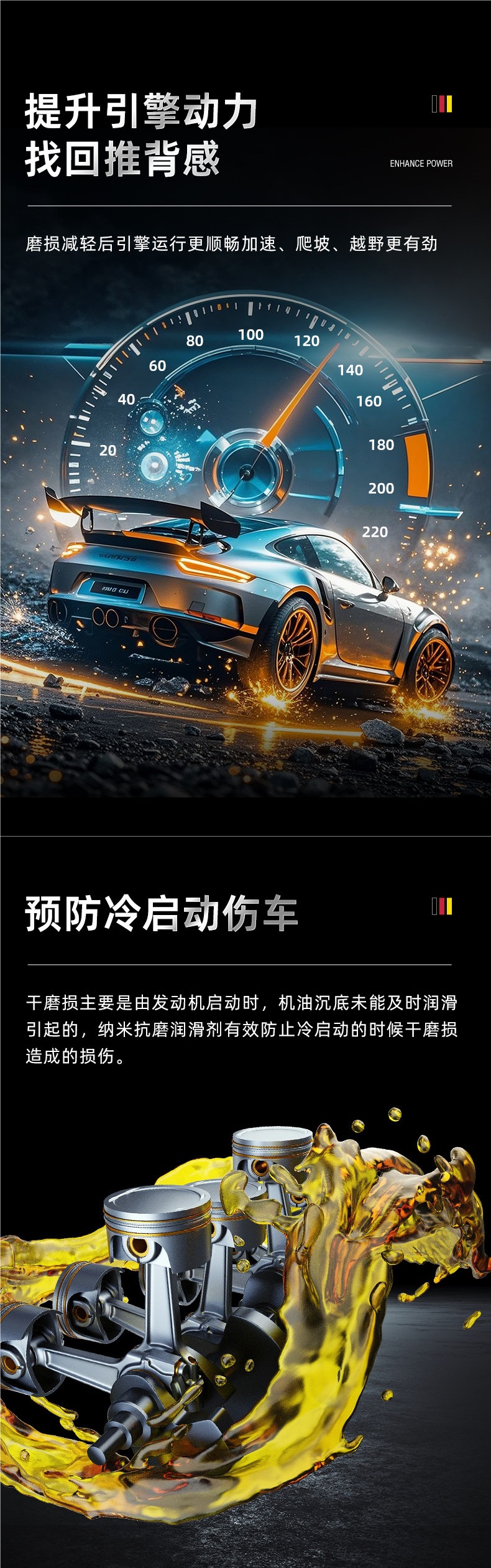 German Profi Anti-Wear Oil Additive Nano Anti-Wear Protective Agent Engine Noise Reduction Powerful Repair Agent