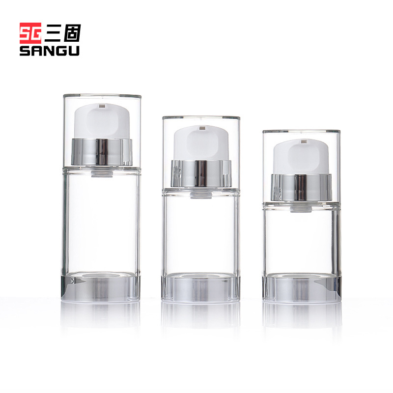 供应PP白色按压式乳液真空瓶  120ml150ml大容量水乳精华分装瓶
