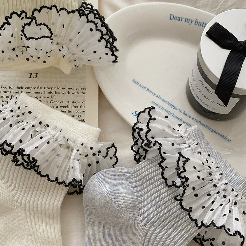 Текстильные Lace летние колготки до колена, кружевное платье, стиль Lolita, середина длины